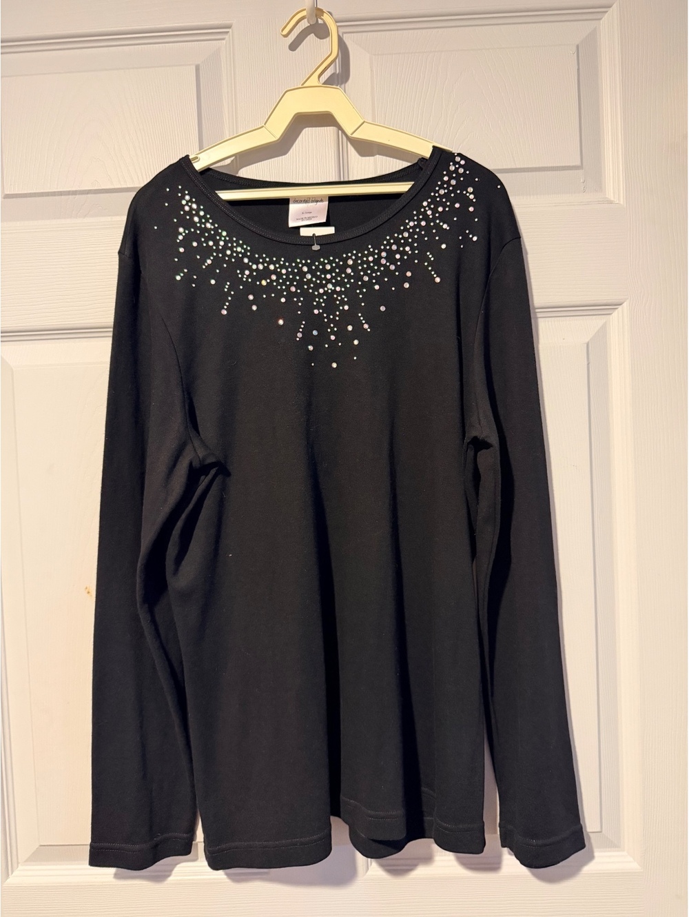 Black embellished long sleeve top